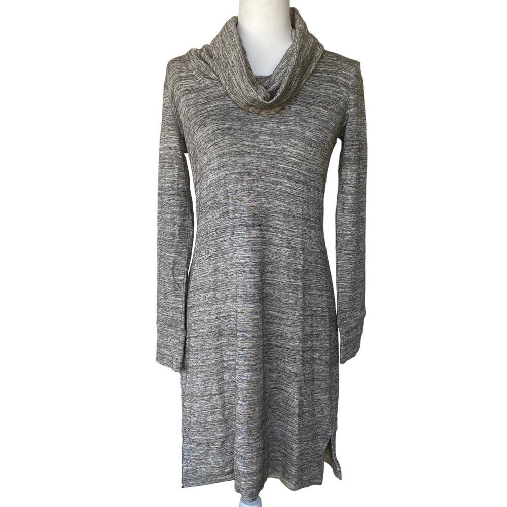 Daily Ritual Women Small Heather Gray Cowl Neck Long Sleeve Sweater Knit Dress